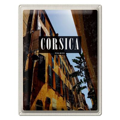 Blechschild Reise 30x40cm Corsica France Retro Altstadt Geschenk