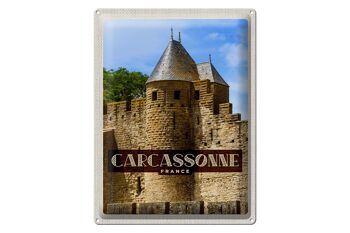Plaque en tôle voyage 30x40cm Carcassonne Franca Patrimoine Mondial 1