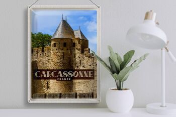 Plaque en tôle voyage 30x40cm Carcassonne Franca Patrimoine Mondial 3