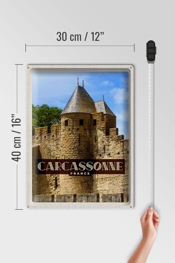 Plaque en tôle voyage 30x40cm Carcassonne Franca Patrimoine Mondial 4