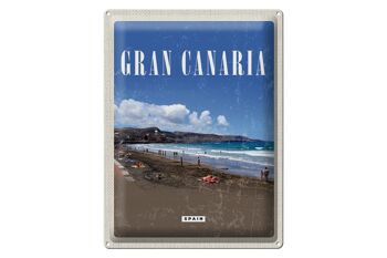 Signe en étain voyage 30x40cm Gran Canaria espagne mer plage rétro 1