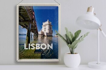 Signe en étain voyage 30x40cm, Lisbonne, Portugal, Destination de voyage en mer, vacances 3