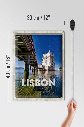 Signe en étain voyage 30x40cm, Lisbonne, Portugal, Destination de voyage en mer, vacances 4