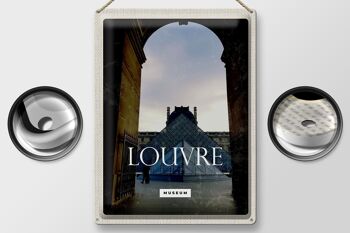 Plaque en tôle voyage 30x40cm Musée du Louvre destination de voyage architecture 2
