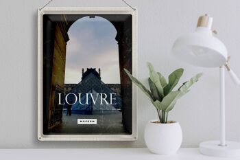 Plaque en tôle voyage 30x40cm Musée du Louvre destination de voyage architecture 3