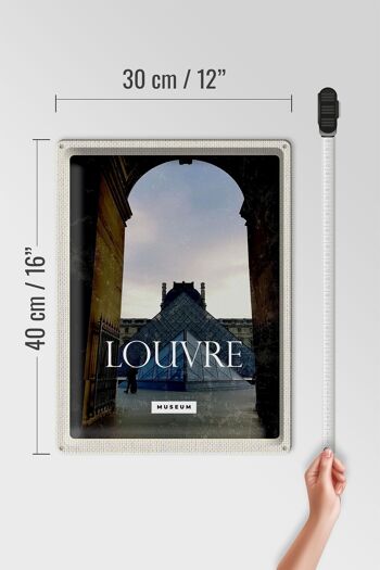Plaque en tôle voyage 30x40cm Musée du Louvre destination de voyage architecture 4