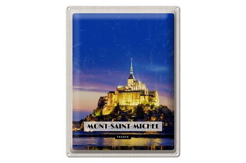 Blechschild Reise 30x40cm Moint-Saint-Michel France Reiseziel