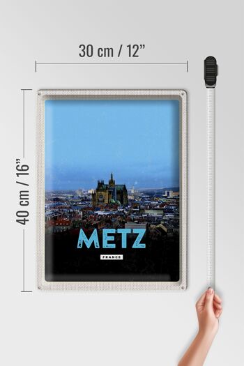 Signe en étain voyage 30x40cm Metz France Panorama rétro cadeau 4
