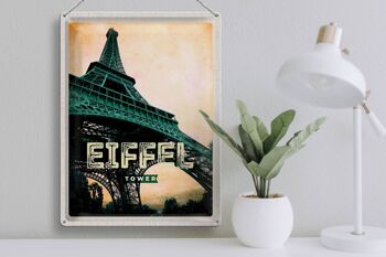 Panneau de voyage en étain, 30x40cm, tour Eiffel, image rétro, Destination de voyage 3