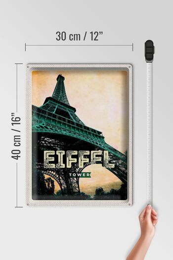 Panneau de voyage en étain, 30x40cm, tour Eiffel, image rétro, Destination de voyage 4