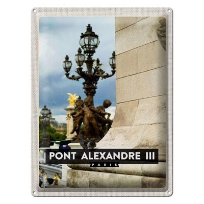 Cartel de chapa Viaje 30x40cm Punto Alejandro III Destino de viaje de París