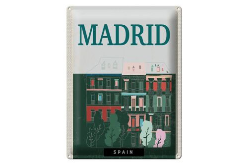 Blechschild Reise 30x40cm Madrid Spain Erinnerungen Retro