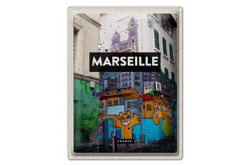 Plaque en tôle voyage 30x40cm Marseille France destination de voyage 1