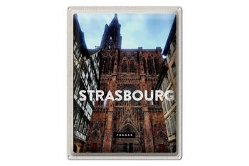 Plaque en tôle voyage 30x40cm Strasbourg France Architecture tourisme 1