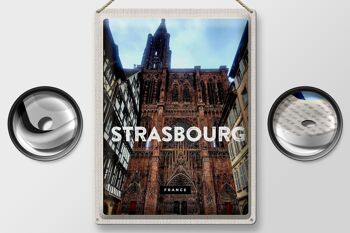 Plaque en tôle voyage 30x40cm Strasbourg France Architecture tourisme 2