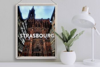 Plaque en tôle voyage 30x40cm Strasbourg France Architecture tourisme 3