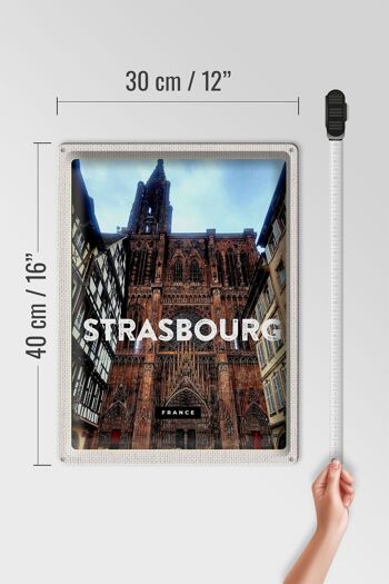 Plaque en tôle voyage 30x40cm Strasbourg France Architecture tourisme 4