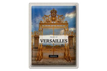 Plaque en tôle voyage 30x40cm Château de Versailles France porte dorée 1