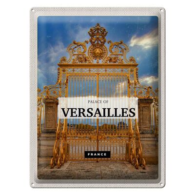 Plaque en tôle voyage 30x40cm Château de Versailles France porte dorée