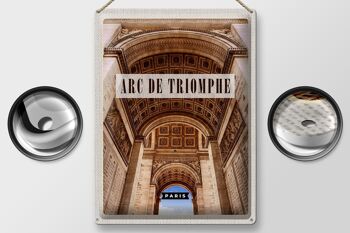 Plaque en tôle voyage 30x40cm Arc de Triomphe Paris par le bas 2
