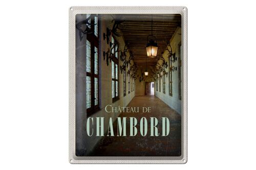 Blechschild Reise 30x40cm Chateau de chambord Schloss Geschenk