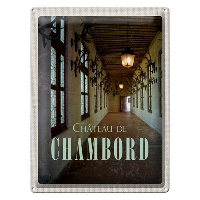 Cartel de chapa viaje 30x40cm Castillo de Chambord regalo