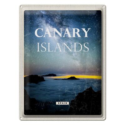 Cartel de chapa Viaje 30x40cm Islas Canarias España Noche Estrellas