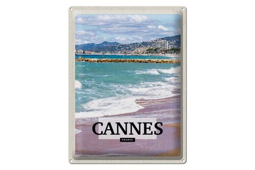 Blechschild Reise 30x40cm Cannes France Meer Strand Geschenk