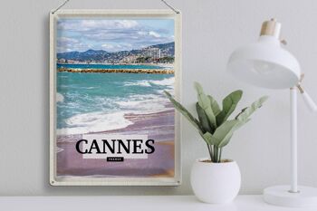 Signe en étain voyage 30x40cm Cannes France mer plage cadeau 3