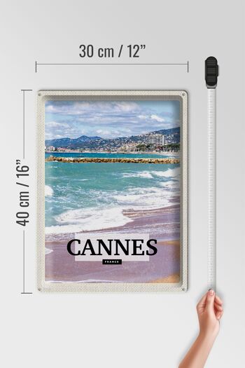 Signe en étain voyage 30x40cm Cannes France mer plage cadeau 4
