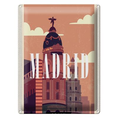 Blechschild Reise 30x40cm Madrid Spain Retro Vintage Reiseziel