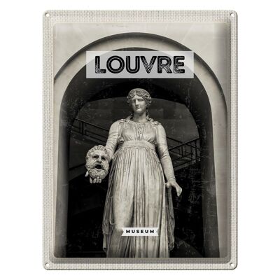 Blechschild Reise 30x40cm Louvre Museum Marmorfigur Dame