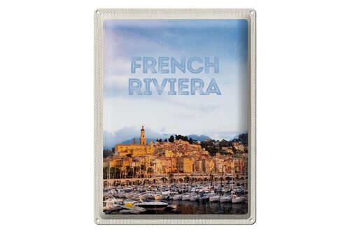 Blechschild Reise 30x40cm French Riviera Panorama Bild Geschenk