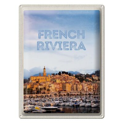 Targa in metallo da viaggio 30 x 40 cm, foto panoramica della Costa Azzurra, regalo