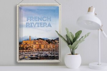 Panneau en étain voyage 30x40cm, image panoramique de la côte d'azur, cadeau 3