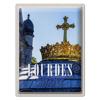 Targa in metallo da viaggio 30x40 cm Santuario di Nostra Signora di Lourdes regalo