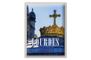 Plaque tôle voyage 30x40cm Lourdes Sanctuaire Notre-Dame cadeau 1