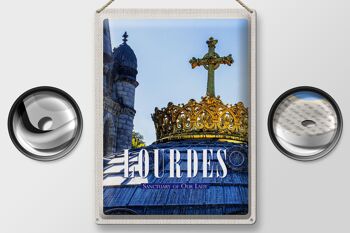 Plaque tôle voyage 30x40cm Lourdes Sanctuaire Notre-Dame cadeau 2