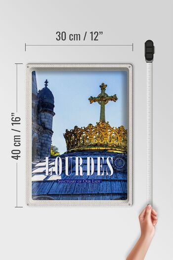 Plaque tôle voyage 30x40cm Lourdes Sanctuaire Notre-Dame cadeau 4
