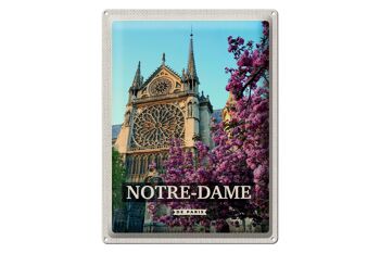 Plaque en tôle voyage 30x40cm Notre-Dame de paris destination de voyage vacances 1