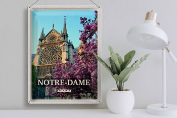 Plaque en tôle voyage 30x40cm Notre-Dame de paris destination de voyage vacances 3