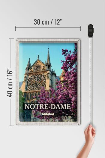 Plaque en tôle voyage 30x40cm Notre-Dame de paris destination de voyage vacances 4