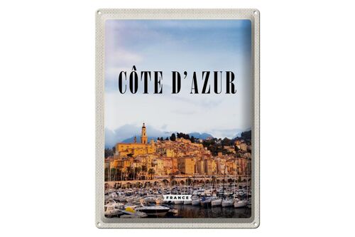 Blechschild Reise 30x40cm Cote d'Azur France Panorama Bild