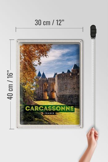 Signe en étain voyage 30x40cm Carcassonne France Destination de voyage vacances 4
