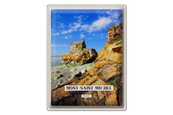 Plaque en tôle voyage 30x40cm Moint-Saint-Michel voyage destination tourisme 1