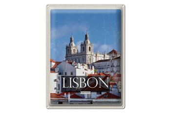 Signe en étain voyage 30x40cm, Architecture de Lisbonne, Portugal, Destination de voyage 1