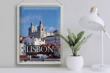 Signe en étain voyage 30x40cm, Architecture de Lisbonne, Portugal, Destination de voyage 3