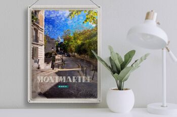 Plaque en tôle Voyage 30x40cm Rue Montmartre Paris 3