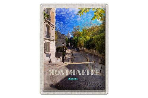 Blechschild Reise 30x40cm Montmartre Paris Straße