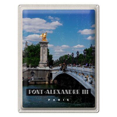 Targa in metallo da viaggio 30x40 cm Pont Alexander III Parigi Turismo